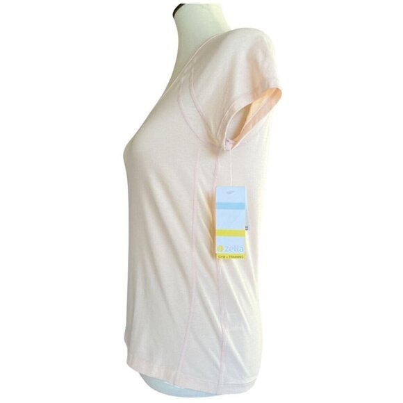 Zella Womens Light Coral Crew Neck Breathable Power Tee Size XS - Picture 3 of 12